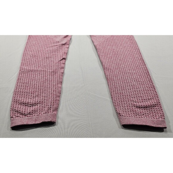 IMI Womens Activewear Leggings High Waisted Crop Pink Waffle Knit Yoga S/M - Picture 4 of 10